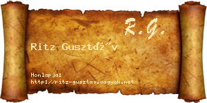 Ritz Gusztáv névjegykártya